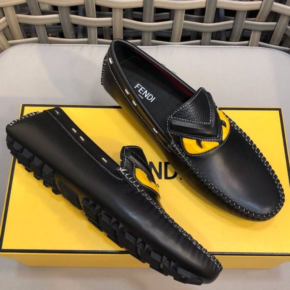NEW Fendi Monster Eyes Black Leather Loafers main image 6